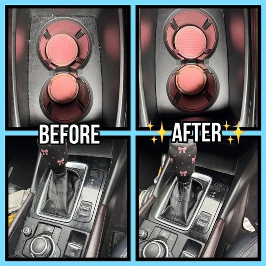 Centre console before and after clean